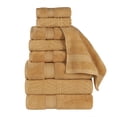 thumbnail image 2 of BNM Chevron Zero Twist Cotton 9 Piece Towel Set, Gold, 2 of 17
