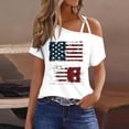 thumbnail image 4 of Off The Shoulder Tops for Women 2026 Independence Day Outfits Ladies Short Sleeve USA Patriotic Shirts Summer Clothes, 4 of 6
