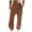 Brown, variant on Yyeselk Men's Linen Wrap Pants Casual Elastic Waist Drawstring Lightweight Trousers Loose Straight Legs Beach Yoga Pants with Pockets Brown L