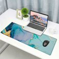 thumbnail image 6 of Heduofu Mouse Pad, Cyan Blue Marble Mouse Pad, Washable Square Cloth Mousepad for Office Laptop, Non-Slip Rubber Base for Wireless Mouse for Computer Desk 31.5x11.8 in, 6 of 6