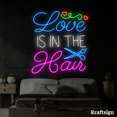 thumbnail image 3 of Craftnamesign Love Is In The Hair Neon Sign, Haircut Salon Beauty Decor, 3 of 4