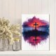 thumbnail image 2 of Qisvanset Framed Canvas Wall Art 12x16 Inch Purple Love Like Jesus Baptism Bible Verse Art, 2 of 5