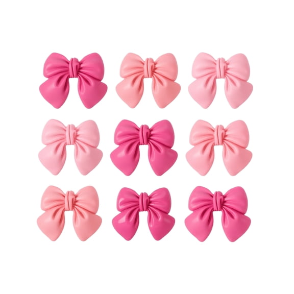Anxinwu 9 Pack Colorful Resin Bow Magnets - Cute Pastel Refrigerator Magnets for Kitchen Office Locker Decoration