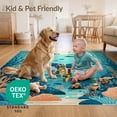 thumbnail image 4 of ODIKA 8'x10' Ultra-Soft Area Rug, Animals Whale Turtle Underwater Cartoon Coral Reef Ocean Nautical None Washable, Bare feet friendly, Silk-Touch for Bedroom, Under Sectional, 4 of 7