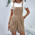 thumbnail image 3 of REALiKUN Summer Rompers for Women Dressy Casual Wide Leg Short Jumpsuits with Pockets Button Down Loose Overall Shorts, 3 of 6