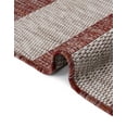 thumbnail image 6 of Unique Loom Outdoor Striped Collection Area Rug - Distressed Stripe (6' 1" Round Rust Red/Gray), 6 of 6