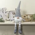 thumbnail image 2 of Northlight Striped Sitting Gnome Christmas Figure - 22" - Gray, White and Black, 2 of 5