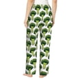 thumbnail image 3 of Uemuo Cute Broccoli Pattern Women's Wide Leg Palazzo Lounge Pants with Pockets Light Weight Loose Comfy Casual Pajama Pants-Small, 3 of 9