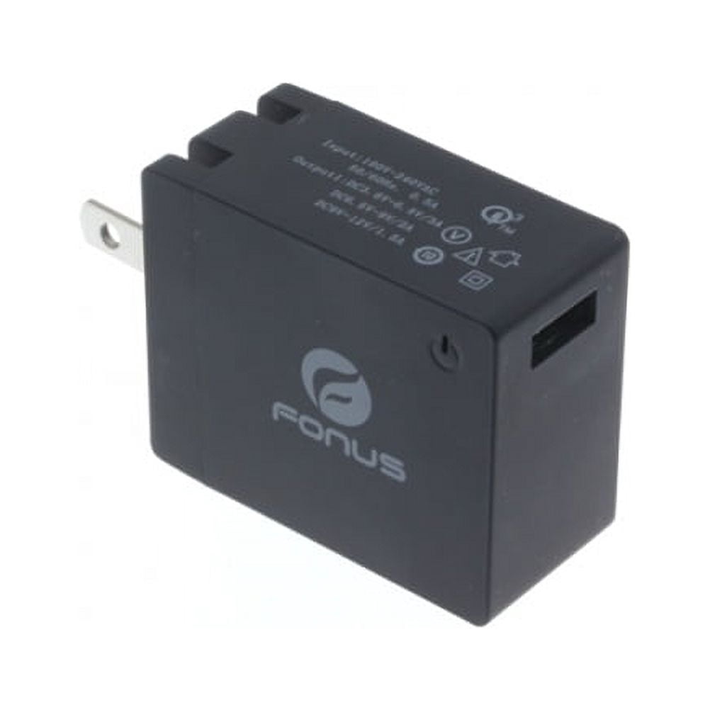 18W Fast Home Charger w Retractable USB Cable A6N for Acer Liquid Jade Primo - Alcatel PulseMix, 7, Idol 5S 5 4S - ASUS Zenfone V Live, ROG Phone, AR 6 5z 4 Pro - Blackberry Motion, Key2