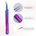 thumbnail image 2 of Curacoro Pince à Cils - Pince à Cils Professionnelle et de Précision à Pointe en Fibre pour Extensions de Cils, Pinces Multi-Formes et Usages pour le Volume, l'Isolation et les Cils Classiques (Galaxy, Abracadabra), 2 of 8