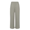 thumbnail image 5 of Fartey Novelty Side Split Button Wide Leg Pants for Women Casual Comfy Breathable Cotton Linen Pants Summer Solid Color Drawstring Elastic Waist Palazzo Trousers with Pockets, 5 of 7
