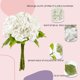 thumbnail image 3 of Flores artificiales de hortensia Yatim White Real Touch, 5 unidades, 3 of 7