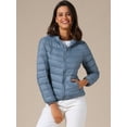 thumbnail image 2 of DARING DIVA Women's Hooded Packable Puffer Jacket L Blue, 2 of 6