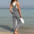 thumbnail image 6 of XIAOCHA Womens Denim Utility Overalls Relaxed Fit Cropped Adjustable Shoulder Denim Jumpsuits Durable Casual Weekend Overalls, 6 of 6
