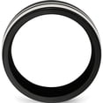 thumbnail image 2 of Black Ti & Sterling Silver 9mm Polished Band, 2 of 5