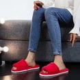 thumbnail image 6 of SAWOBUUN Womens Open Toe Fuzzy Slippers Non Slip Cozy Warm Plush House Slippers Heart Fluffy Soft Indoor Slide Slippers, 6 of 9