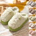 thumbnail image 2 of Xfvqtps Fuzzy Slippers for Womens and Mens Lovers House Slippers Fluffy Slippers Memory Foam Thick Bottom Non Slip Cute Plush Cartoon Animals Ear Warm Winter Home Slippers White, 2 of 4