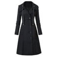 thumbnail image 1 of Mikilon Women Solid Double Breasted Button Front Style Plus Size Coat Tops, 1 of 3