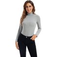 thumbnail image 4 of Hauts à Manches Longues pour Femmes Col Roulé Doux Extensible Ajusté Couche de Base, 4 of 6