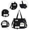 thumbnail image 6 of Faraee Cute Messenger Bag Womens Canvas Shoulder Crossbody Purse Multi Pockets Top Handle Satchel Casual College School Handbag Black, 6 of 7