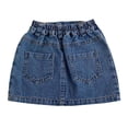 thumbnail image 2 of Ruyang Teen Girls A Line Denim Skirts Summer Elastic Waist Half Body Western Style Jean Skirts Fashion Casual Versatile Skirts Y2K Streetwear, 2 of 9