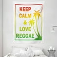 thumbnail image 1 of Rasta Tapestry, Keep Calm and Love Reggae Quote in Ombre Rainbow Colors Music Themed, Wall Hanging for Bedroom Living Room Dorm Decor, 60W X 80L Inches, Pale Green Red and Yellow, by Ambesonne, 1 of 2