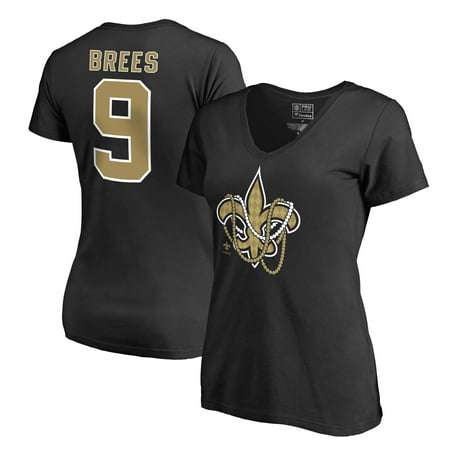 Drew Brees New Orleans Saints NFL Pro Line by Fanatics Branded Women's Mardi Gras Team Icon Name & Number T-Shirt - (Best Nfl Team 2019)