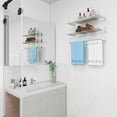 thumbnail image 6 of Towel Racks for Bathroom Wall 24 Inch, 3 Tier Bathroom Towel Shelf with Double Towel Bar, Stainless Steel Towel Rack with Towel Shelf, Towel Hanger Holder for Bathroom Towel Storage, Brushed Nickel, 6 of 13