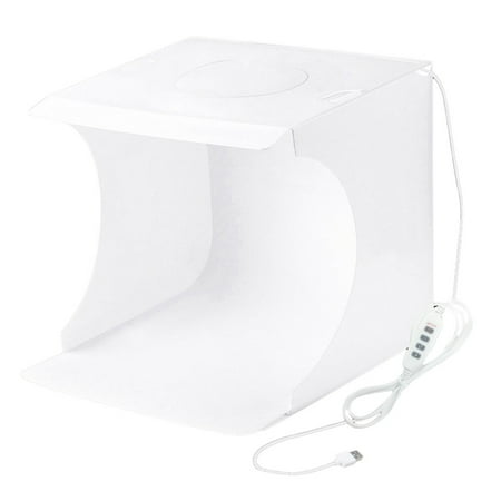 

Mini Photographic Props Photographic Equipment Portable Studio Set With 2pcs Led Highlight Ring Lamp (White)