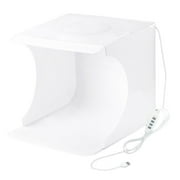 Mini Photographic Props Photographic Equipment Portable Studio Set With 2pcs Led Highlight Ring Lamp (White)