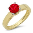 thumbnail image 2 of 1.06 ct Round Cut Simulated Ruby Solitaire Engagement Ring for Women in 18K Yellow/White Gold, 2 of 2
