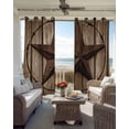 thumbnail image 6 of Western Star Retro Blackout Curtains for Bedroom Living Room Darkening Curtains 54 Inch Long Brown Vintage Wood Grain Short Curtain for Small Window Treatment Insulated Grommet Drapes 42"x54"x2, 6 of 9