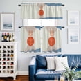 thumbnail image 2 of Orange Circle Kitchen Curtains Valances and Tiers Set of 3 Blue Brown Line Sun Modern Abstract Beige Tier Curtains and Valance with Rod Pocket for Small Windows, 27.5"x24", 2 of 9