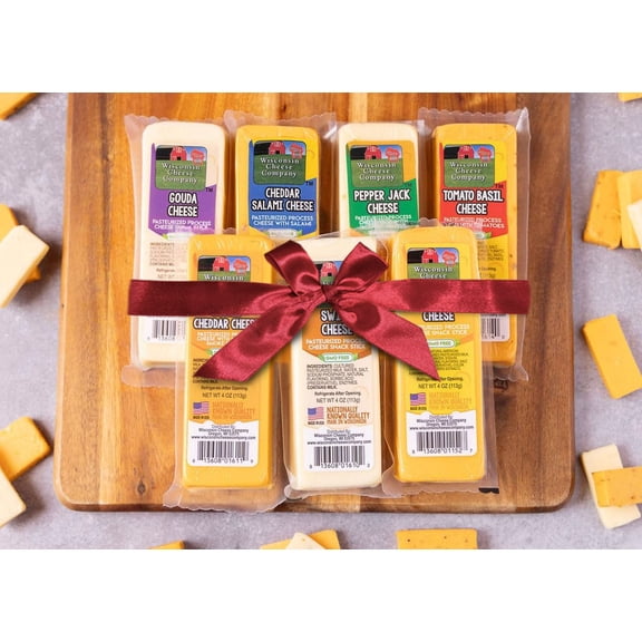 Specialty 100% Wisconsin Cheese Block Valentine's Day Assortment Sampler - (Pack of 7 Blocks) | Great for Gifts & Charcuterie Boards | Low Carb, High Protein, Keto-Friendly