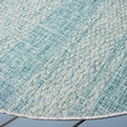 thumbnail image 4 of SAFAVIEH Courtyard Robert Striped Indoor/Outdoor Area Rug, 6'7" x 6'7" Round, Light Grey/Aqua, 4 of 9