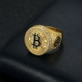 thumbnail image 2 of MayiaHey Bitcoin Sign Ring, Bling Money Sign Ring for Men, Gold Bit Coin Symbol Ring Iced Out Bitcoin Jewelry, Gold Money Luck Sign Ring Rock Money Symbol Ring Punk Initial Letter Ring, 2 of 6