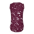 thumbnail image 4 of Lovskoo Tank Tops for Women Print Tops V-Neck Basic Undershirt Casual Flowy Summer Sleeveless T-Shirt Claret XL, 4 of 6