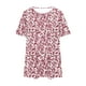 thumbnail image 4 of Fiudx Ofertas Relámpago Camiseta de Talla Grande para Mujer, Manga Corta, Básica, Estampada, Informal, con Cuello Redondo, Dobladillo Ancho, Camisa Grande, 4 of 4