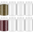 thumbnail image 1 of 8 Pcs 1 Gallon Clear Plastic Jars Airtight Pantry Large Mouth Jars Plastic Jug Cylinder Containers with Lids for Candy Butter Honey Sugar Cookies Arts Crafts Bartender Kitchen(White Lids), 1 of 6