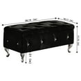 thumbnail image 4 of Velvet Storage Bench, Flip Top Entryway Bench Seat with Safety Hinge, Storage Chest with Padded Seat, Bed End Stool for Hallway Living Room Bedroom, Bears 250 lb,black Velet, 4 of 7