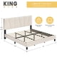 thumbnail image 3 of Yeshouse Marco de cama con cabecera ajustable, moderno marco de cama doble tapizado en lino con plataforma y soporte de listones de madera, no necesita somier, 3 of 6