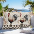 thumbnail image 4 of Outdoor Pillow Cover Abstract Rooster Floral Set of 2 Waterproof Throw Pillowcases Vintage Style Decorative Patio Furniture Pillows for Couch Garden Indoor & Outdoor Use, 4 of 9