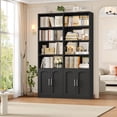 thumbnail image 4 of Homfa 73″ Tall Bookcases with Doors, 8 Cubes 6-Tier Double Row Bookshelf, Black Bookcase for Living Room Home Office, 4 of 7