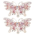 thumbnail image 1 of 2pcs Crystal Ponytail Holders Pasadores para el cabello Clips automáticos para el cabello para mujer niña, 1 of 6