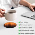 thumbnail image 3 of Burnt Orange Black Ombre Coasters Set of 4, Absorbent Coasters for Drinks, Modern Abstract Striped Gradient Coaster for Desk Coffee Table Protection, Home Decor House Warming Gifts 4", 3 of 8
