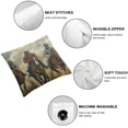 thumbnail image 6 of nygtbtfer Throw Pillow Cover Linen Square Pillowcases Riding Sport Competition Run Home Decor White, 6 of 7