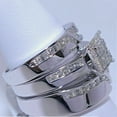 thumbnail image 3 of 2.00 Ct Round White Diamond His Her Wedding Trio Set Ring 925 Sterling Silver -8, 3 of 3
