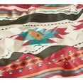 thumbnail image 6 of Chezmoi Collection 4-Piece Southwestern Geometric Multicolor Cream Red Teal Orange Sheet Set, King, 6 of 9