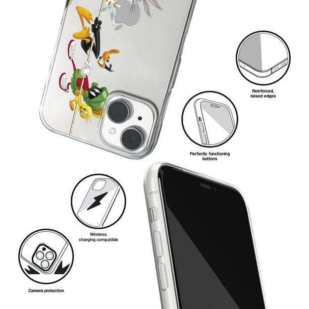 Warner Bros. Looney Tunes 009 Phone Case Optimally Adapted for iPhone 14  Plus Clear, Partially Transparent 