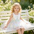 thumbnail image 5 of Rhuody Girls Dress White Bow Dress With Sleeveless And Colorful Pattern Formal Dress Suitable For Parties Versatile Playsuit, 5 of 9